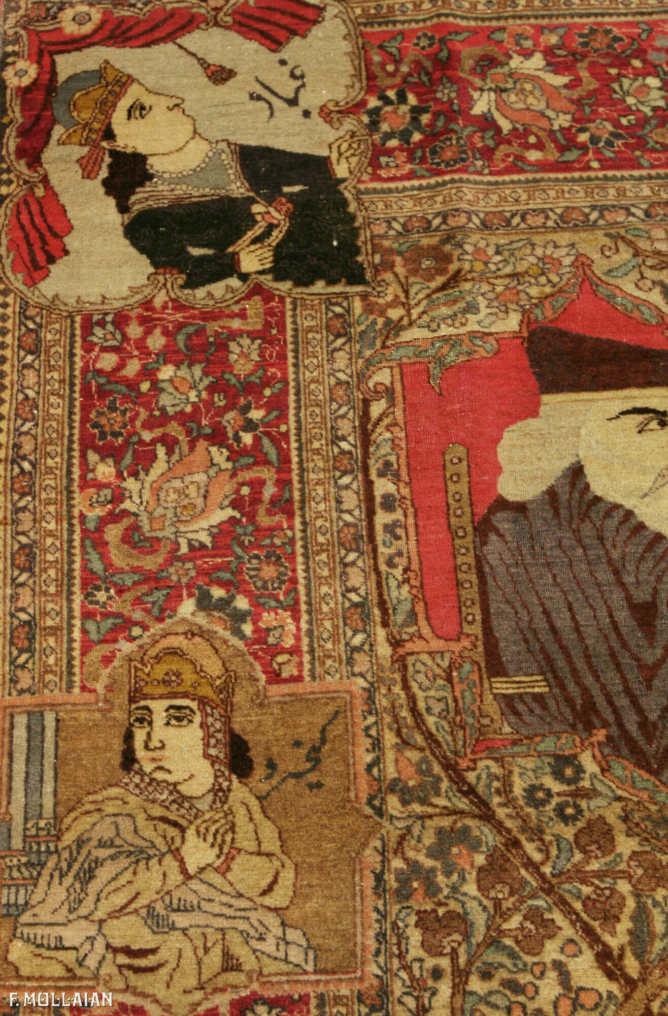 Antique Pictorial Persian Tabriz Rug n°:20982783